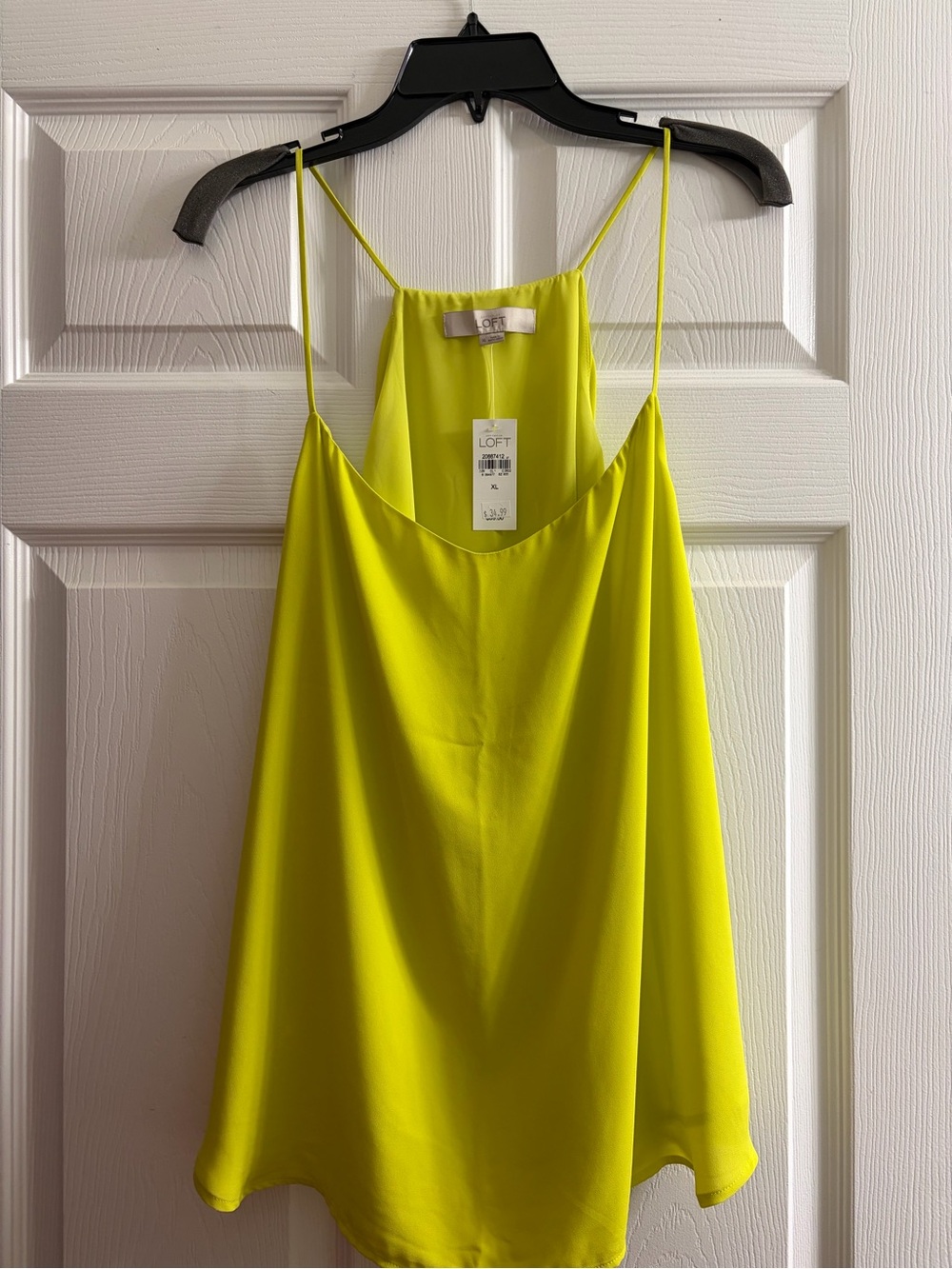 NWT LOFT Neon Yellow Spaghetti Strap Cami XL